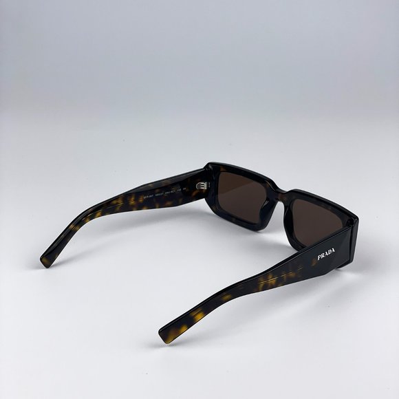 Prada PR06YS 2AU8C1 Sunglasses Havana Tortoise Dark Brown Rectangle Unisex - Picture 9 of 12